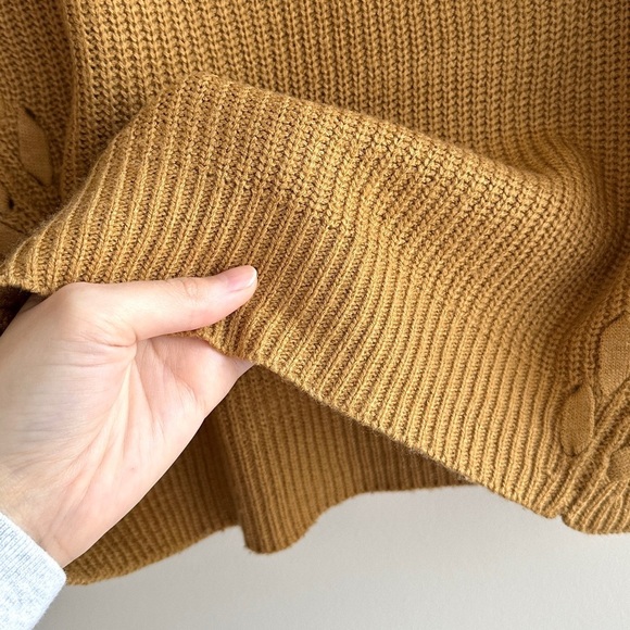 Pink Rose Gold Cable Knit Sweater, Crewneck Sweater, Size Medium - Picture 9 of 16